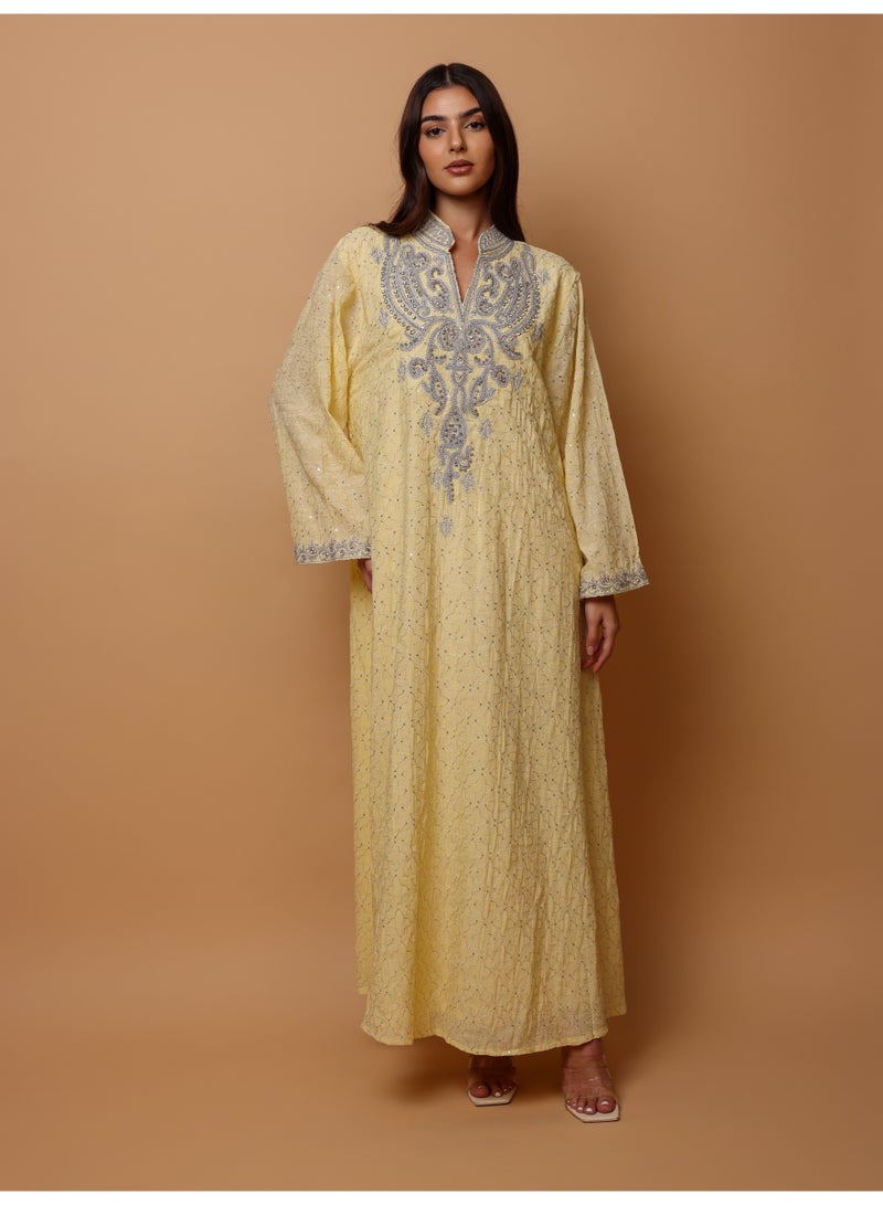 اكسا جلابية إيكسيا ثراء صفراء - Image 3
